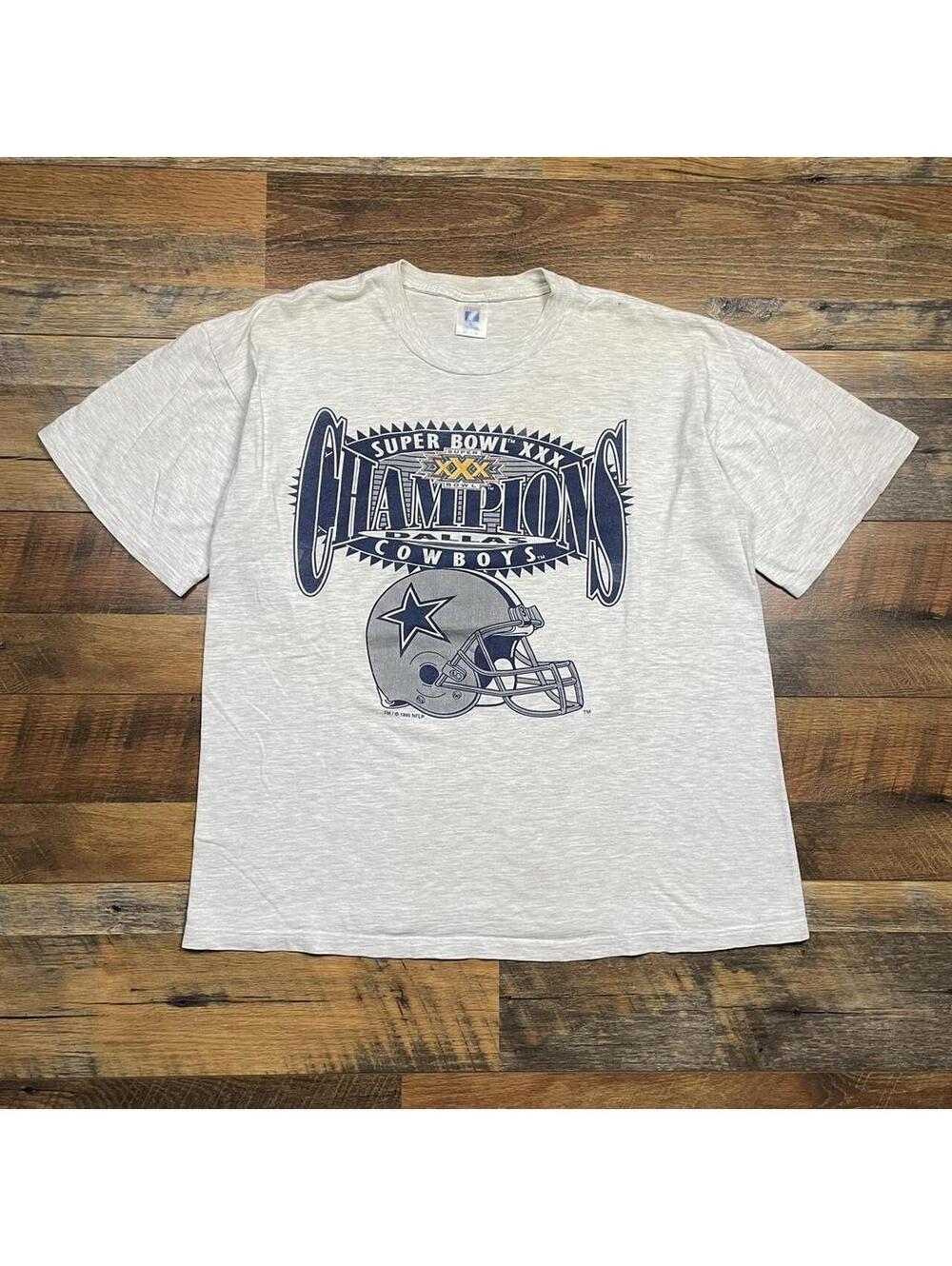 Vintage 1995 Super Bowl Dallas Cowboys Champions T-Shirt Logo 7 Size XL